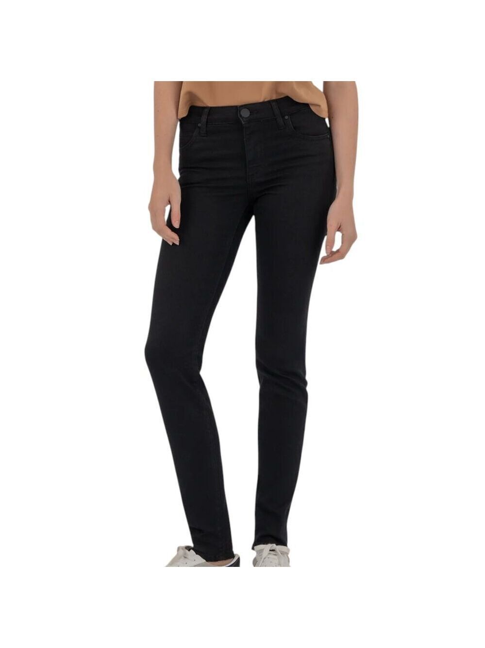 Kut from the Kloth Diana Mid Rise Relaxed Fit Skinny Jeans - Black - 14